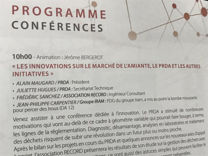 SALON DES PROFESSIONNELS DE L'AMIANTE